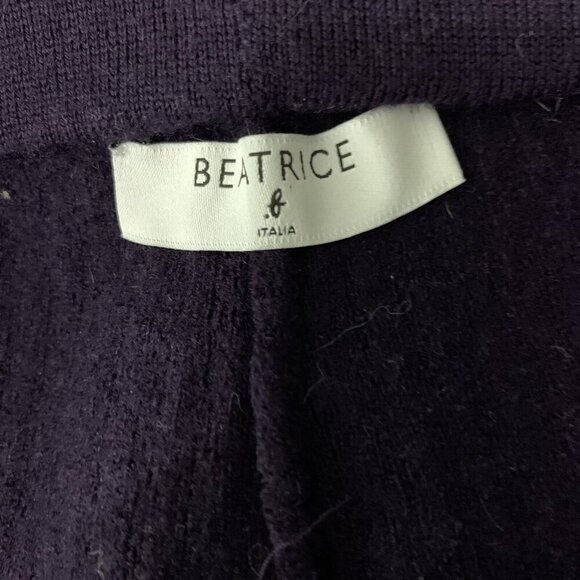 Anthropologie Beatrice B Italia Navy Blue Wool Knit Wide Leg Pants 8 - Picture 3 of 5